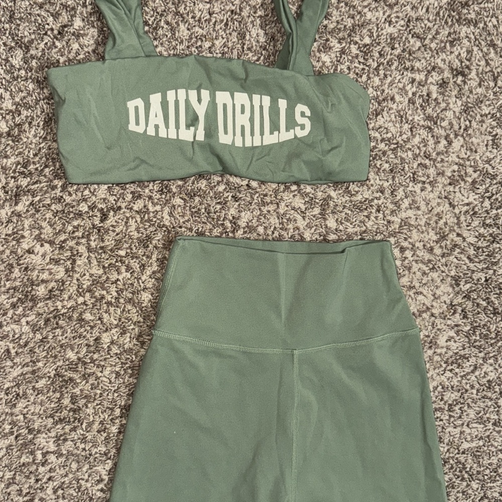 Daily Drills Forest Green Biker Shorts